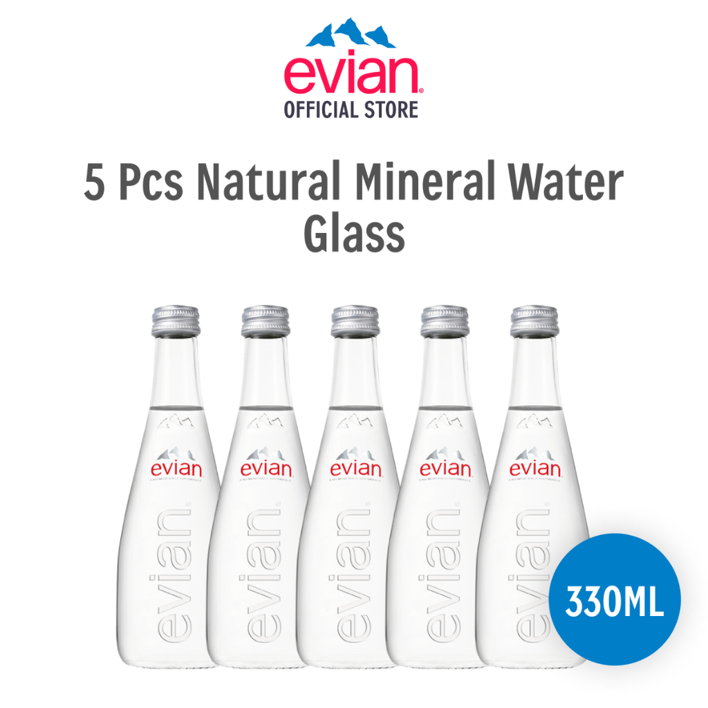 

Evian Natural Mineral Water Glass 330 ml x5
