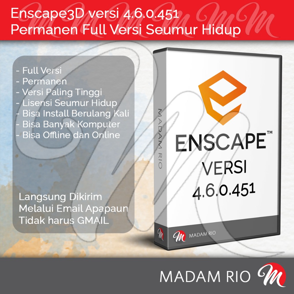 Enscape 4.6.0.451 atau Enscape 3D Lisensi Permanen OS WIN Termasuk Asset Library ONLINE