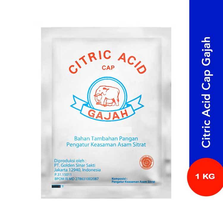 Sitrun Citrun Cap Gajah 1Kg Citric Acid Asam Sitrat Food Grade BPOM & Halal Harga Promo Murah
