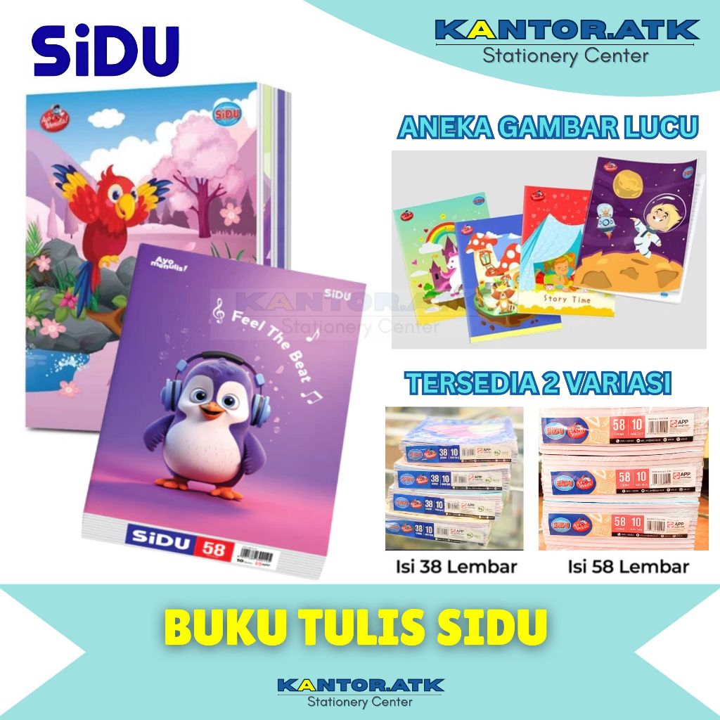 

Buku Tulis SIDU 58 Lembar (1Pak Isi 10Buku) - Sinar Dunia