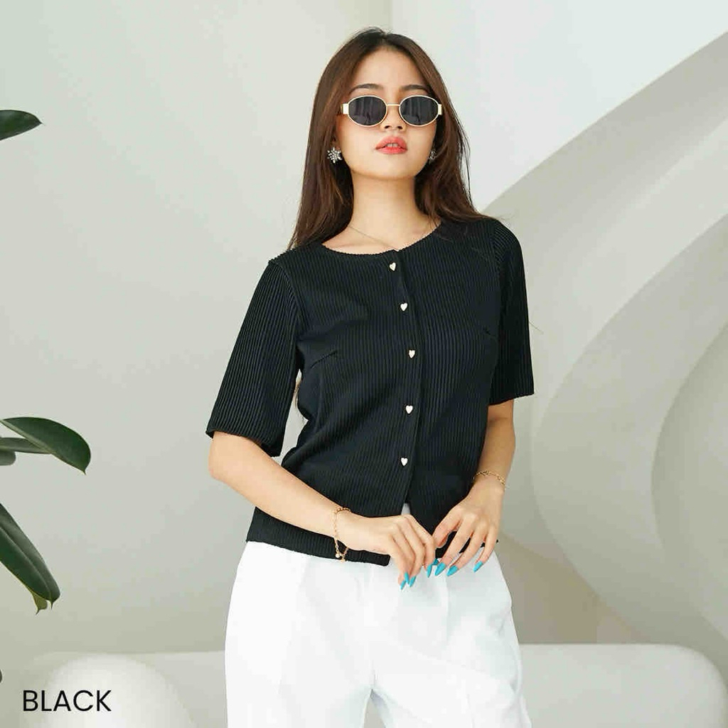 plisket blouse hugo/blouse wanita/blouse polos/baju atasan/plisket baju/baju kerja