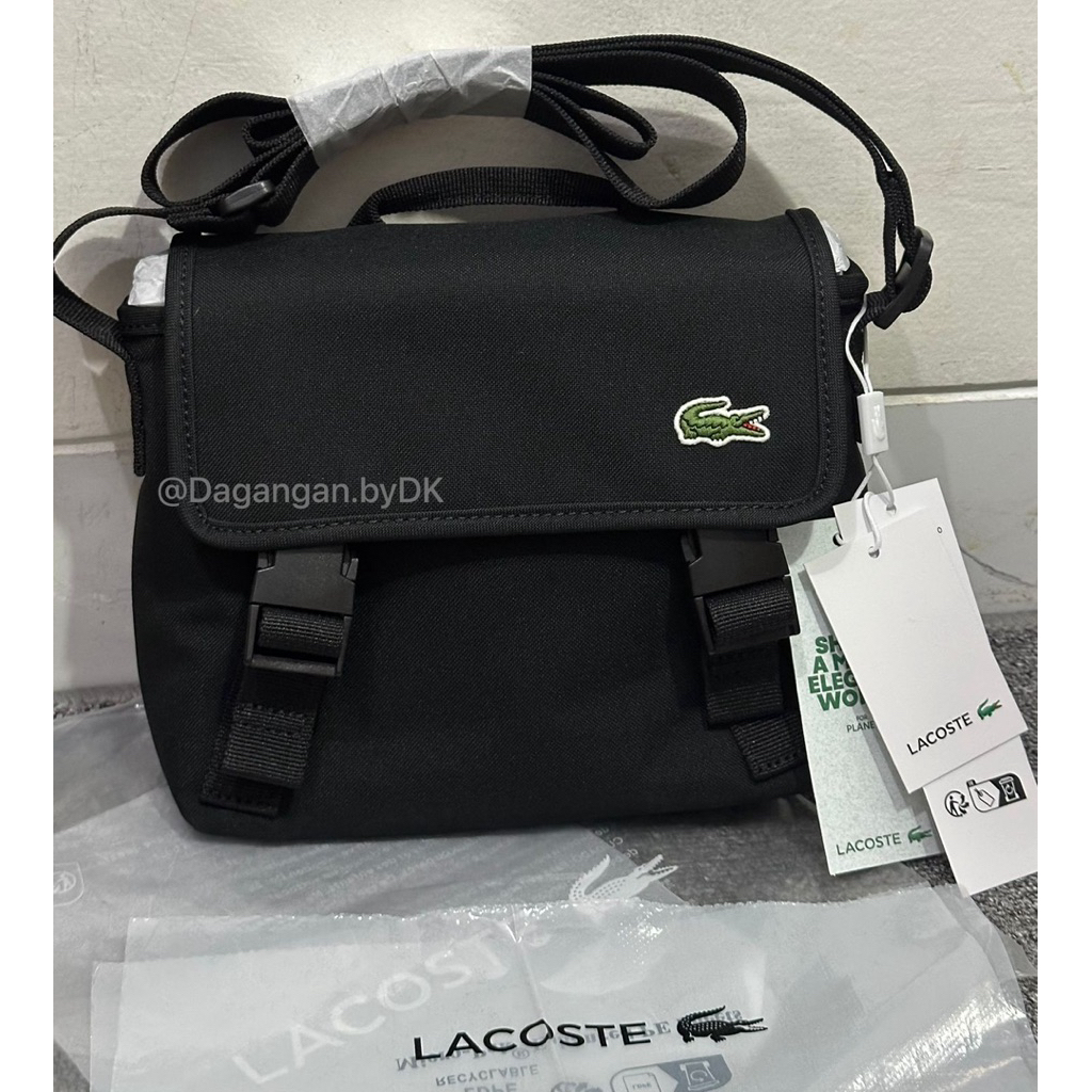 Tas Lacoste Sling Bag Original 100% Full Black (Limited Edition)