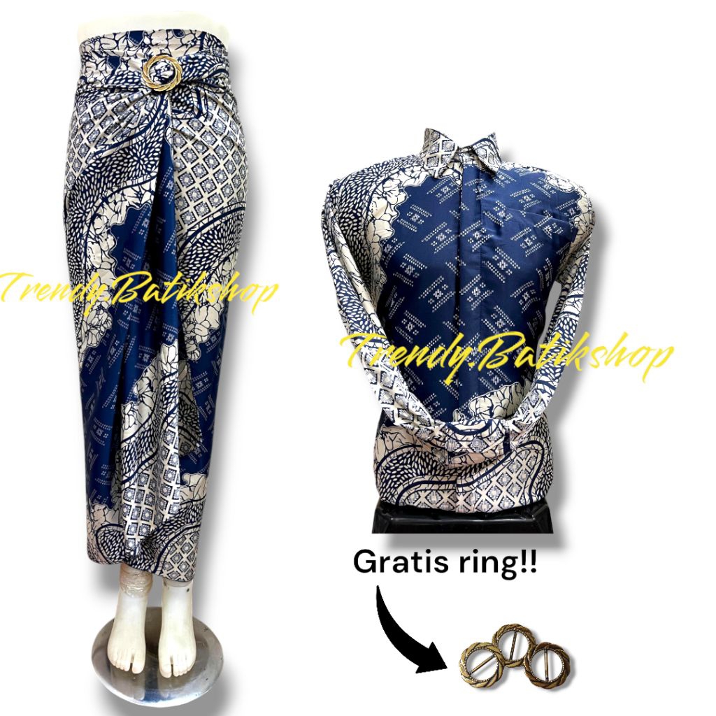couple baju batik dan rok lilit batik couple pasangan untuk lamaran pesta kondangan