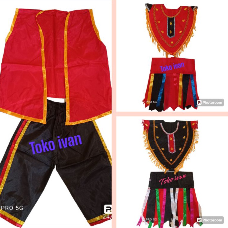 KODE G87R Kostum Kesenian Topeng Ireng  Baju Dayakan  Baju Kesenian Jaran Kepang