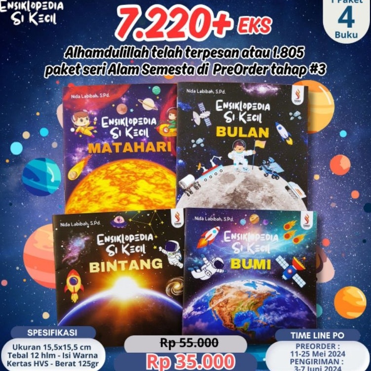 Ensiklopedia Si Kecil Alam Semesta Matahari  Bumi  Bulan  Bintang  Buku Sains Anak Penerbit Ranah Bu