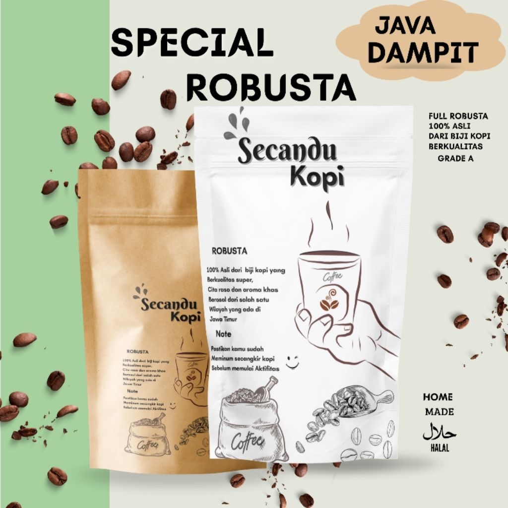 

Java Dampit Robusta Biji Kopi Sangrai Medium Dark Asli Dampit Coffee Espresso