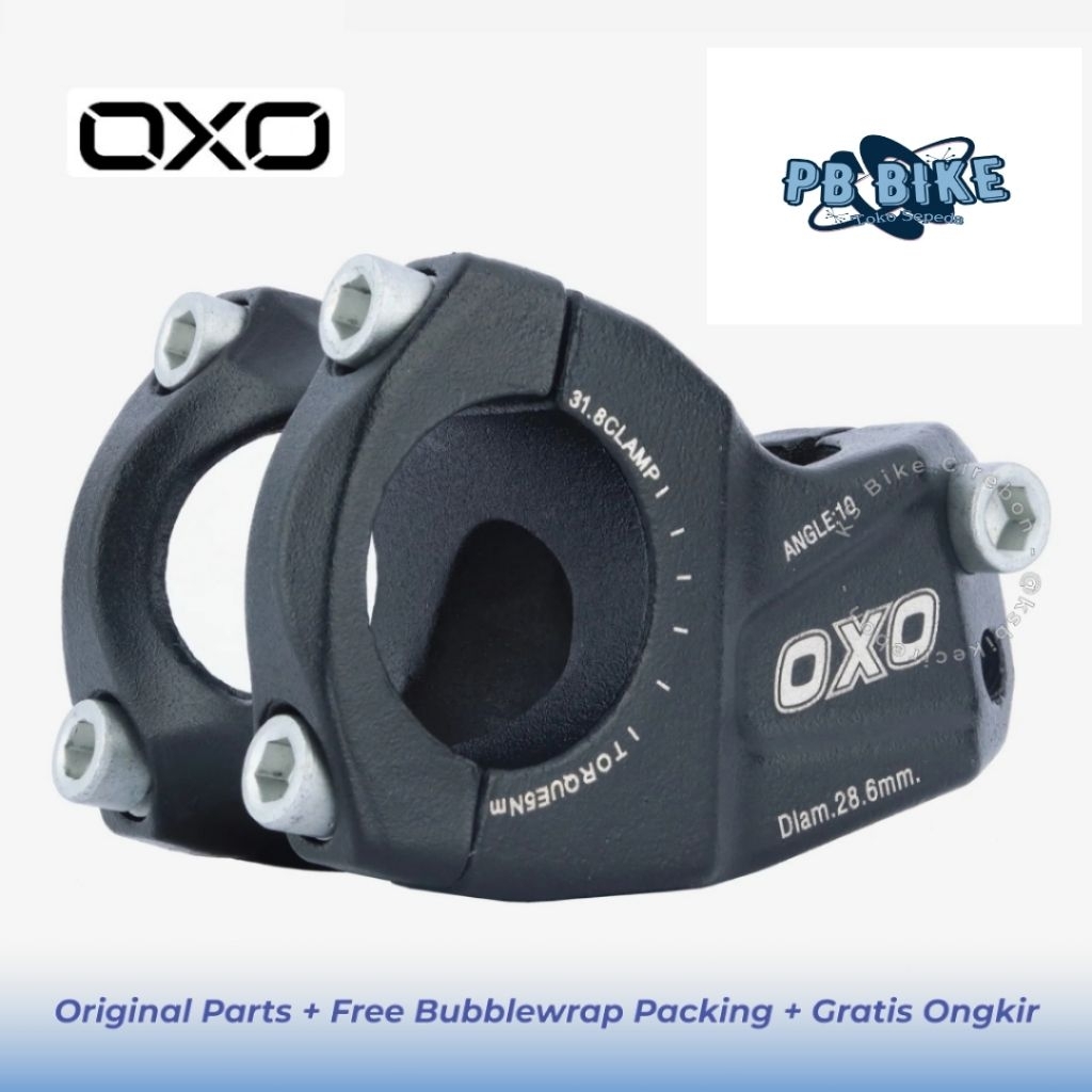 Stem OXO Sepeda ST-01 Oversize OS 31.8 Alloh Hitam Alumunium MTB Balap Road Bike Fixie