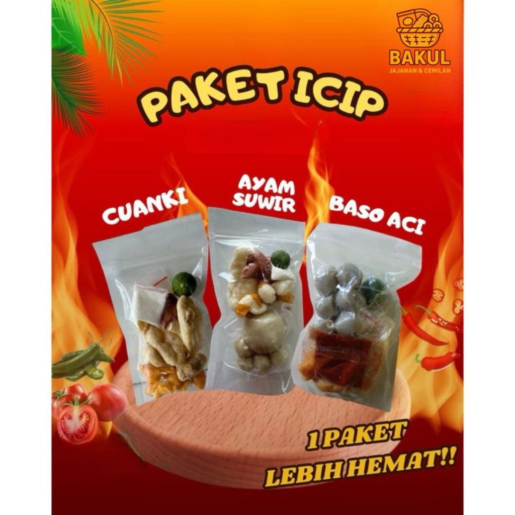 

Paket Icip Baso Aci Cuanki Ayam Suwir