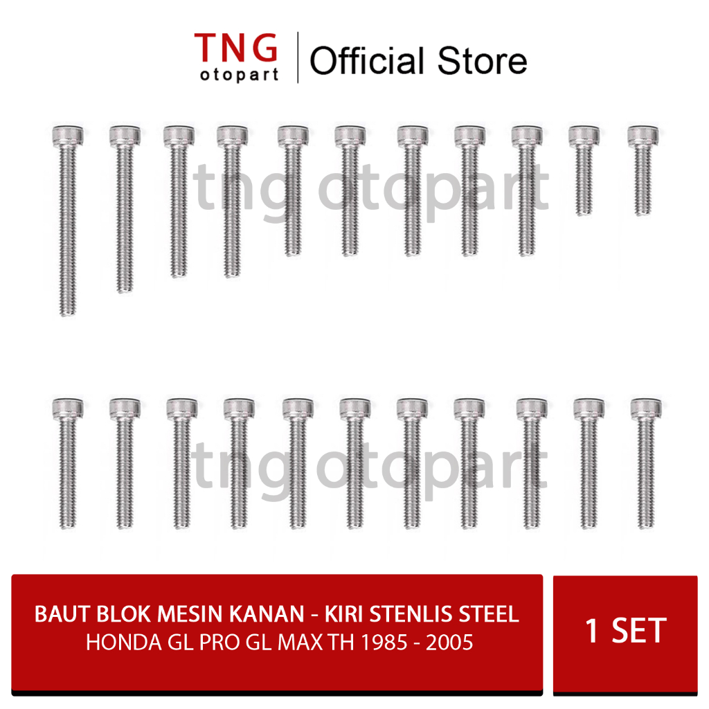 Baut Blok Mesin Honda GL PRO GL MAX  Stenlis Steel  / Baut Blok Mesin Kanan Kiri Honda  GL PRO GL MA