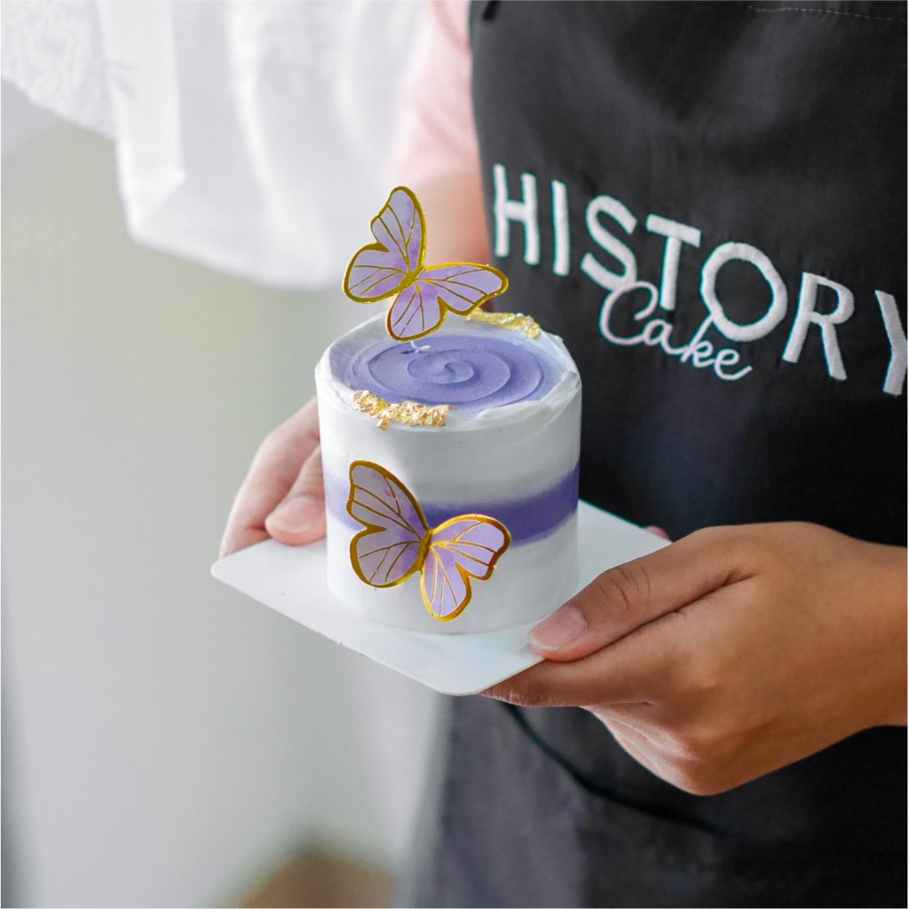 

HistoryCake Kue Tart Ulang Tahun Birthday Cake Bogel Mocca Choco Crunchy - Purple Butterfly