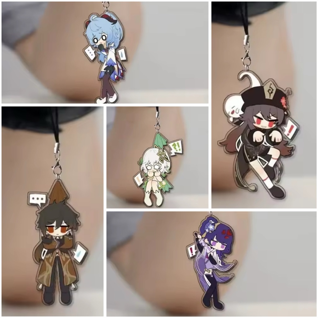 READY  genshin impact all character hanging phone keychain