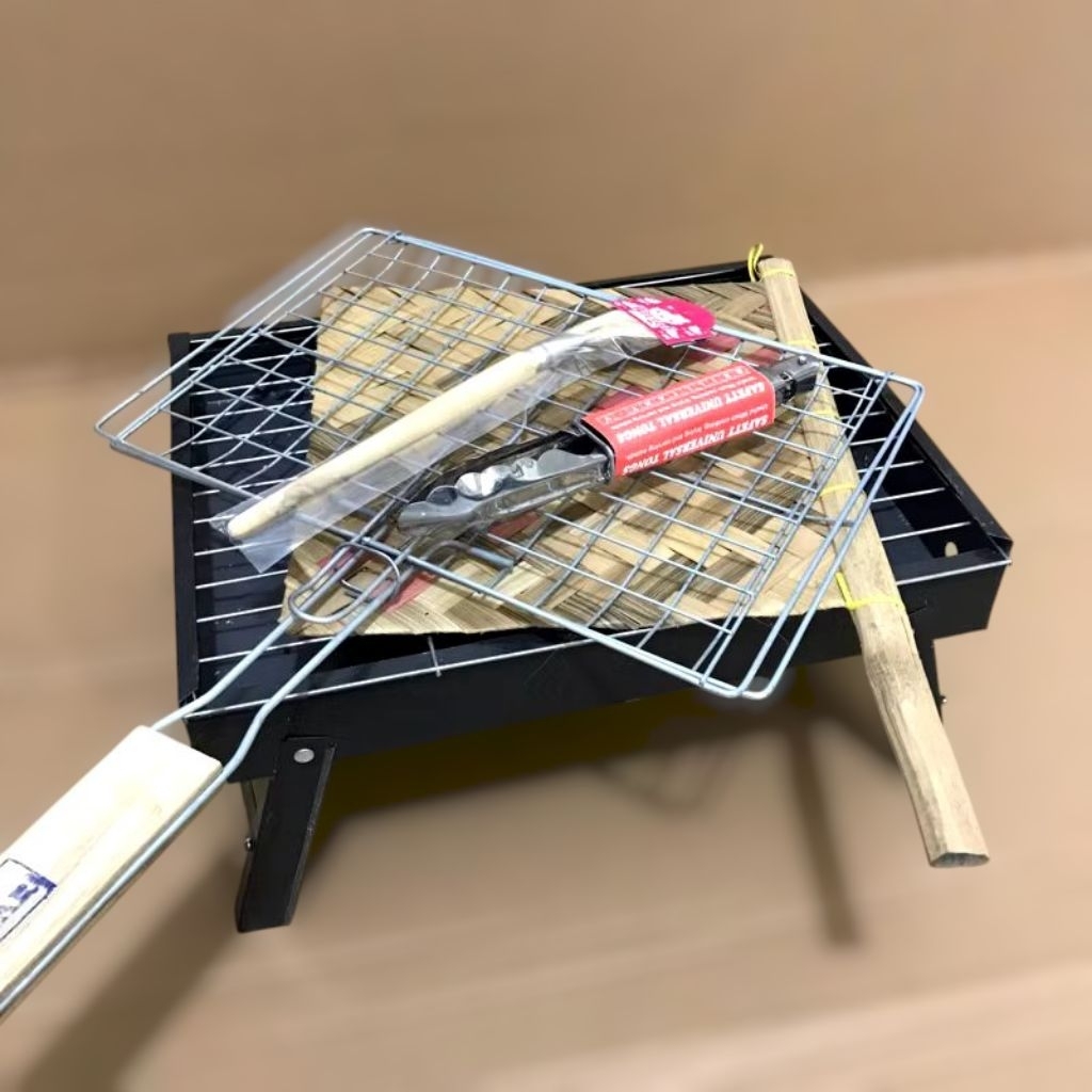 1 PAKET Alat Pemanggang Serbaguna Barbeque Bakaran Portable Arang Panggangan Portabel Sate Grill Bbq