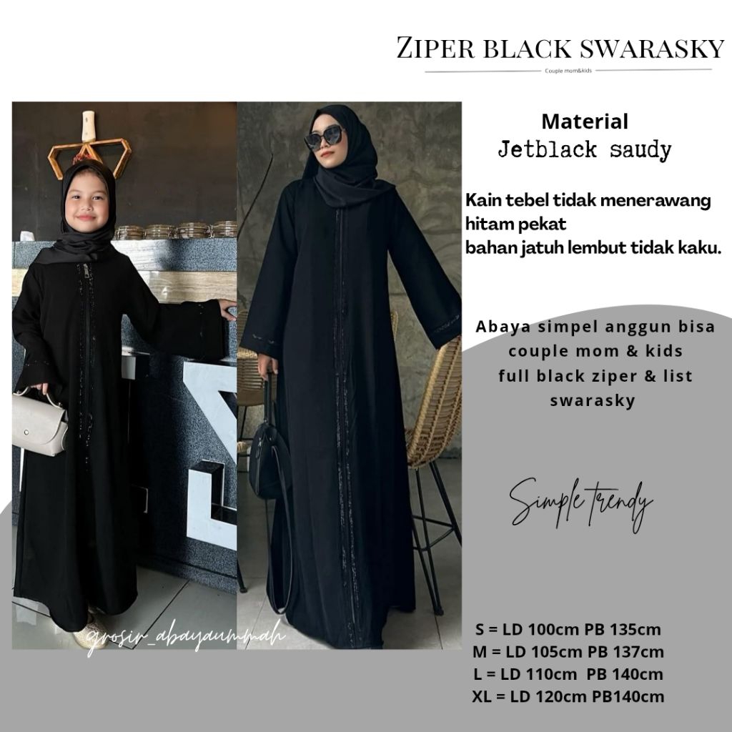 New abaya cantik gamis elegant abaya jetblack abaya ziper gamis kekiniian abaya remaja abaya murah A
