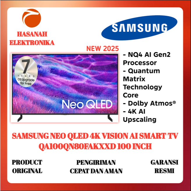 SAMSUNG QA100QN80F NEO QLED 4K SMART TV 100 INCH | QA100QN80 | 100QN80F | SAMSUNG 100 INCH QA100QN80