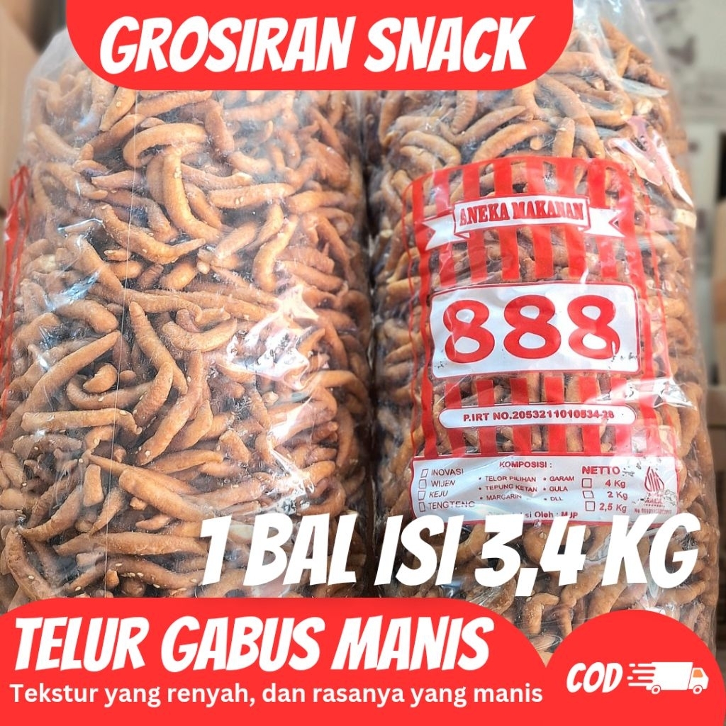 

(1 BAL isi 3,4 KG ) TELUR GABUS MANIS WIJEN (888)