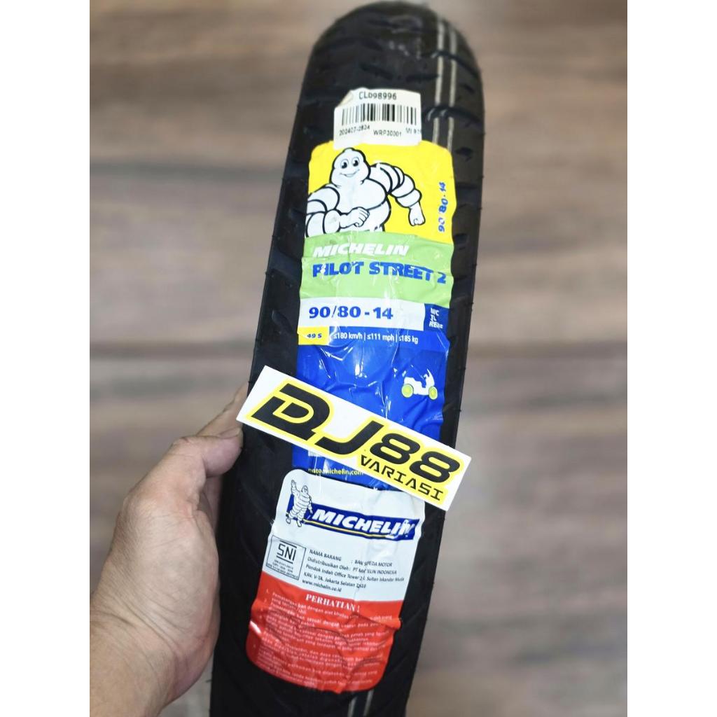 Ban michelin pilot street 2 ukuran 90/80-14 ban tubless vario beat