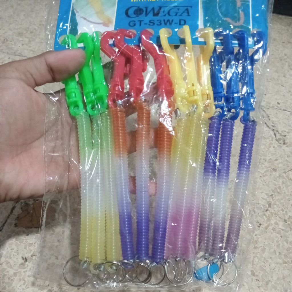 Gantungan Spiral Kunci Motor Anti Hilang Tali Per Elastis Serbaguna