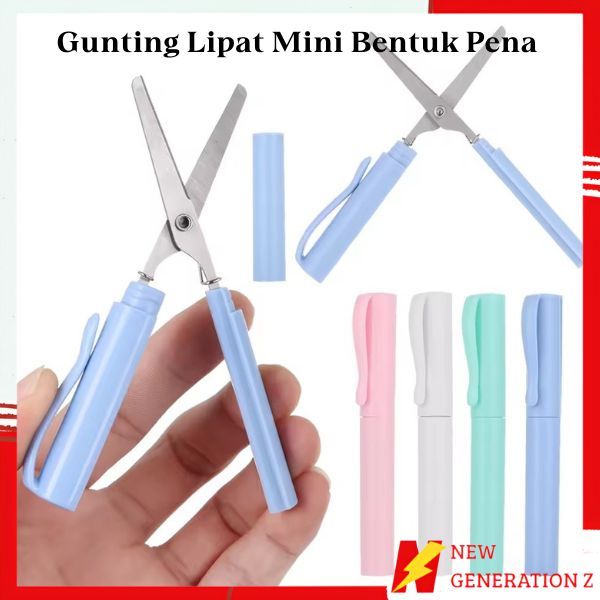 

NGZ Gunting Lipat Mini Bentuk Pena Gunting Kertas Paper Cutter Portable Scissors Gunting Kecil Alat Pemotong Kertas Portabel Model Pulpen