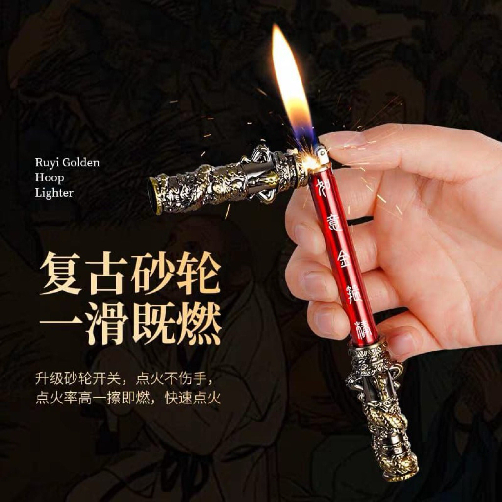 WorldLighters Mancis Korek Api Lilin Tongkat Sun Wukong Gas Isi Ulang
