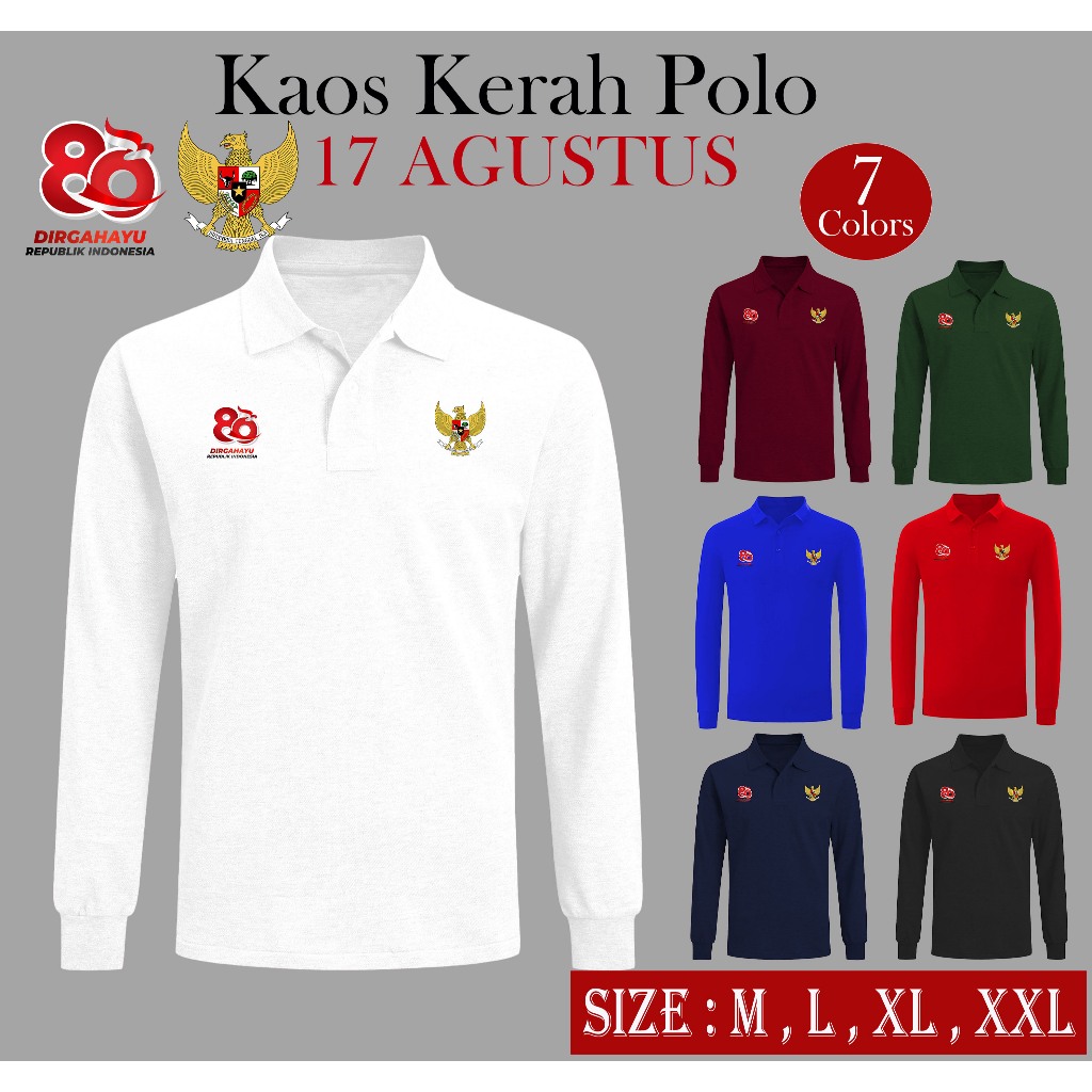 Kaos Kerah Polo / Polo Shirt Lengan Panjang / Seragam Pria Lengan Panjang