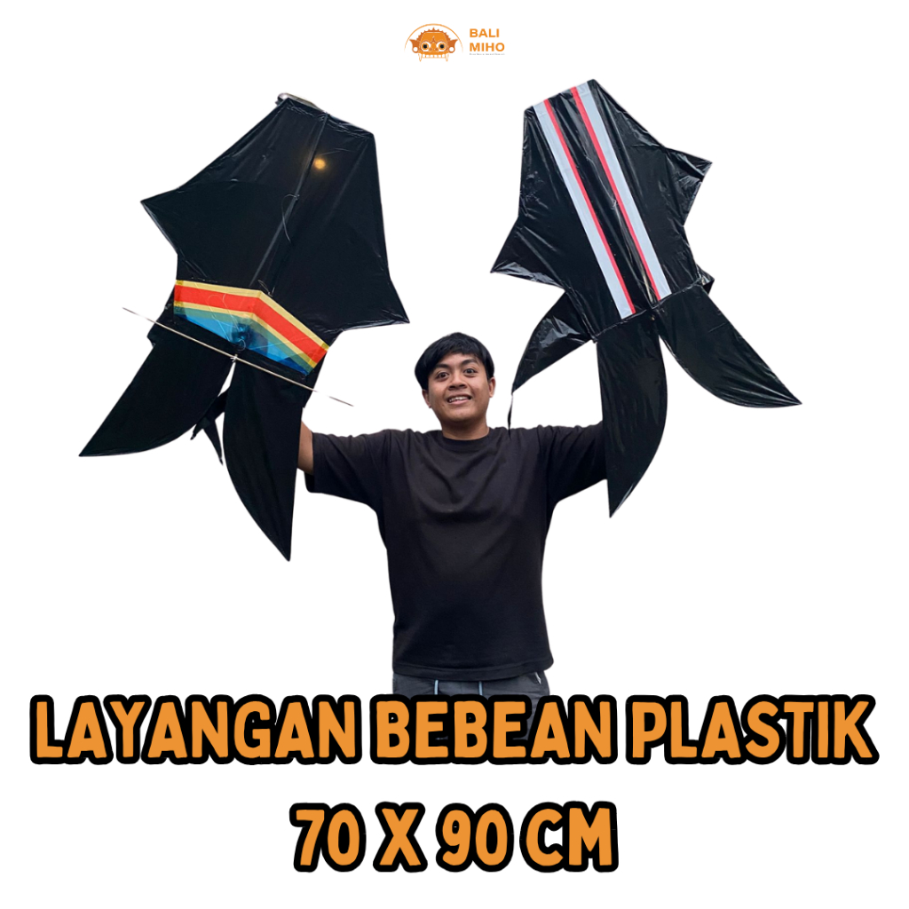 Layangan Bebean plastik mini 70 x 80 cm meter - Bebean plastik Mini - Layangan Ikan Bali - Layangan 