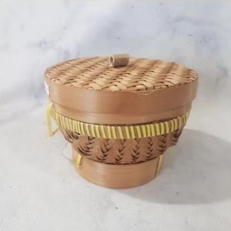 Bakul bambu mini/bakul nasi 1ltr/bakul anyaman 19cm