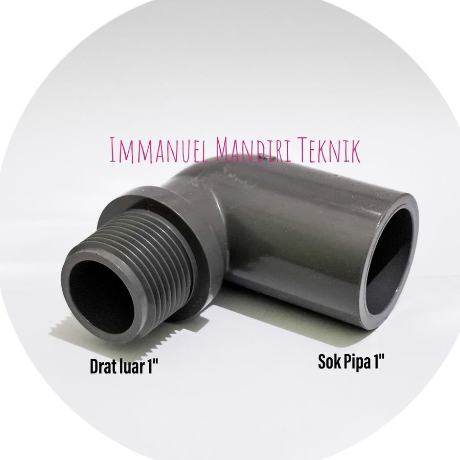 Keni drat luar 1 in pvc SCG / Elbow drat luar 1 in pvc SCG