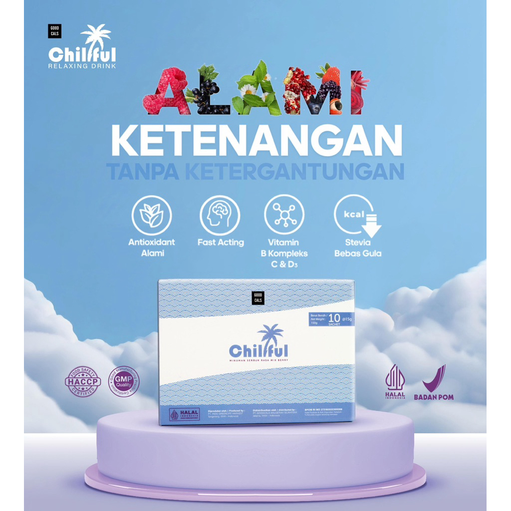 

Chillful Recovery Minuman Relaksasi Kaya Antioxidant Terbuat Dari Bahan Alami Tanpa Gula Pengawet