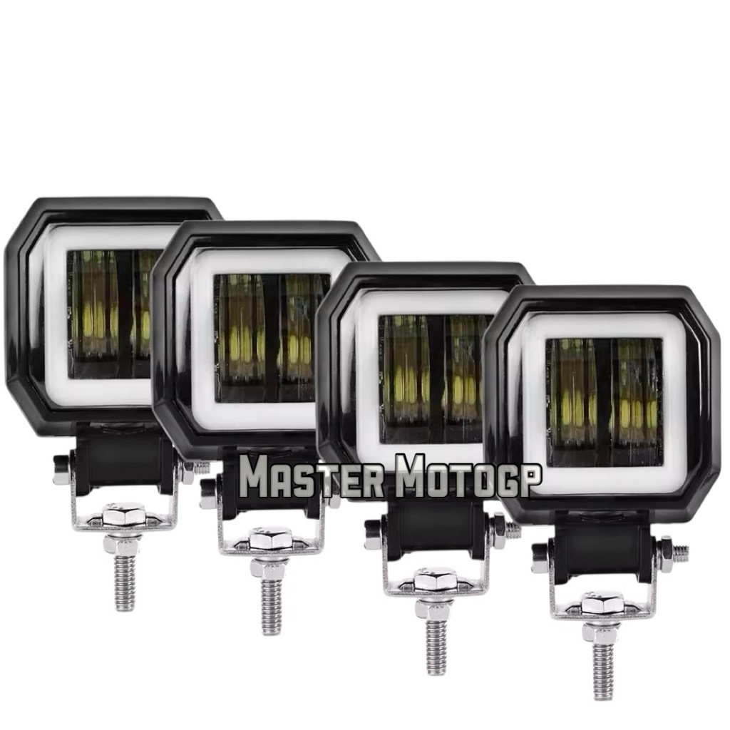 Lampu tembak 2 lensa Laser 3 inch 20watt 12V waterproff angle eyes Led Bar 6500k lampu sorot lampu k