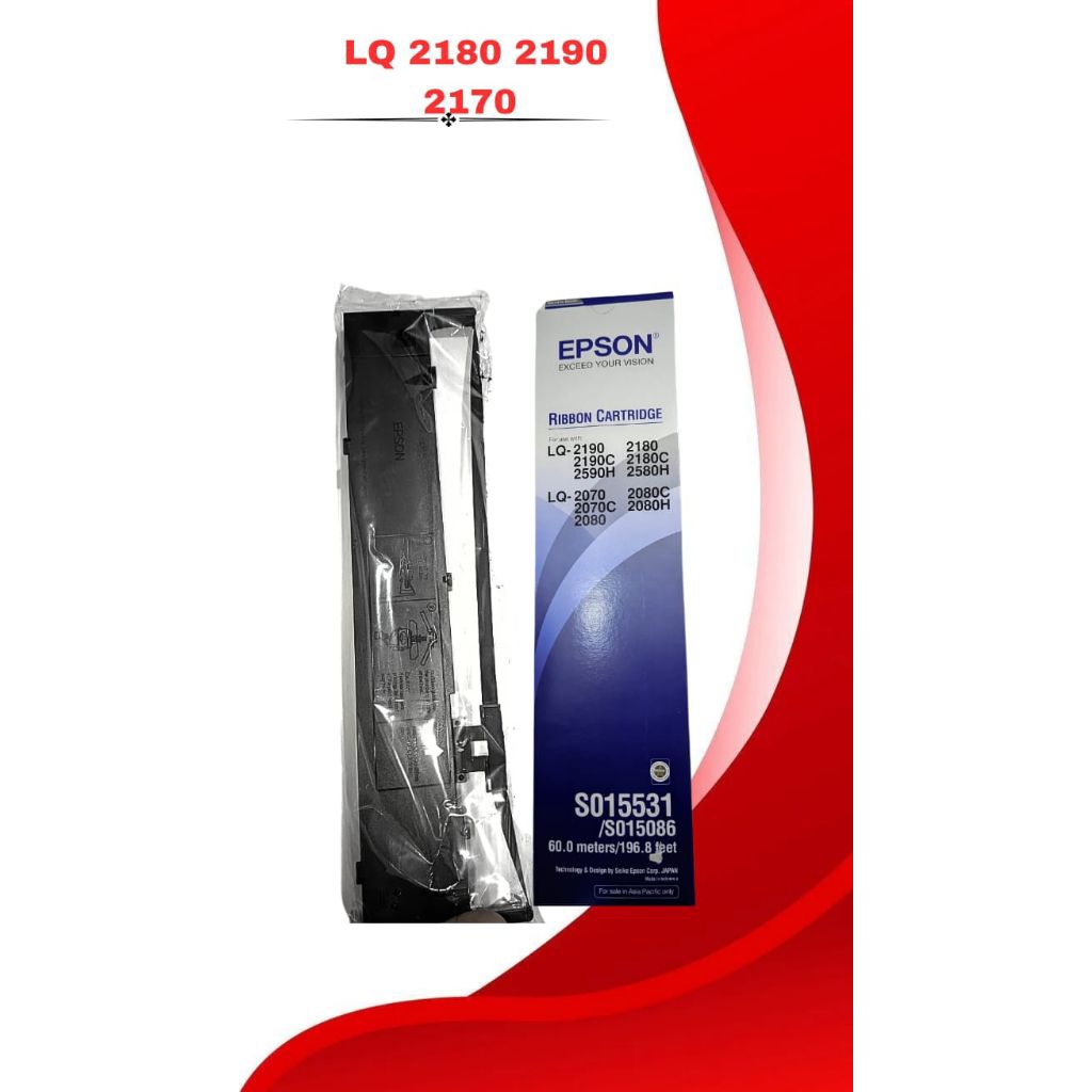 RB22 EPSON RIBBON CARTRIDGE LQ 2180-2190-2190C-2590H + RUMAH CARTRIDGE Cetakan tajam dan tahan lama