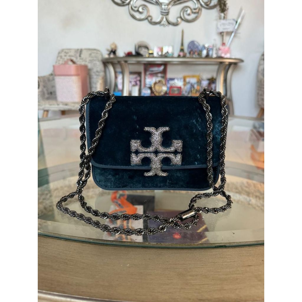 Tas Mewah Tory Burch Shoulder Bag Eleanor Velvet Original Second