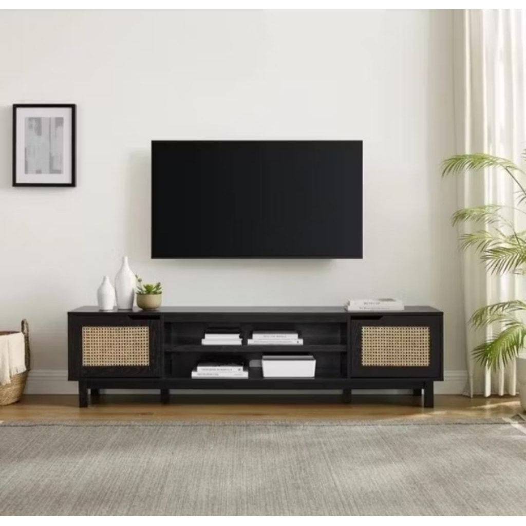 Bufet TV minimalis Kayu Jati Bufet TV Kombinasi Rotan Meja TV Kayu Jati