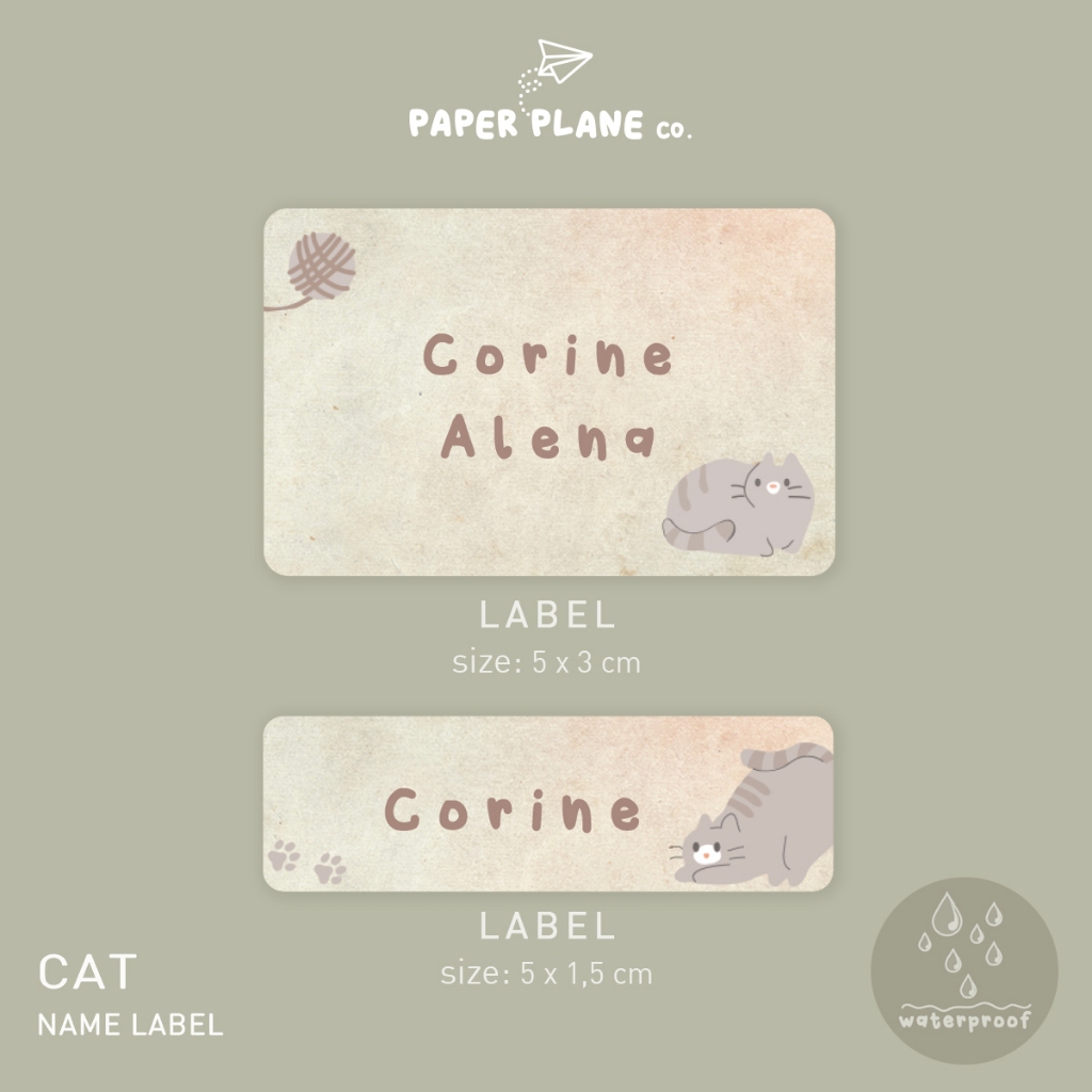 

Sticker Label Nama Tema "Cat" Tahan Air Anti Luntur