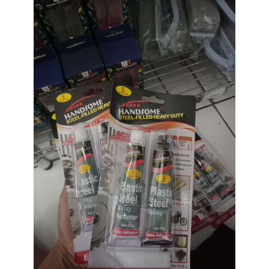 Lem Epoxy HANDSOME Besi Keramik Kayu Kaca Alumunium Metal Serbaguna