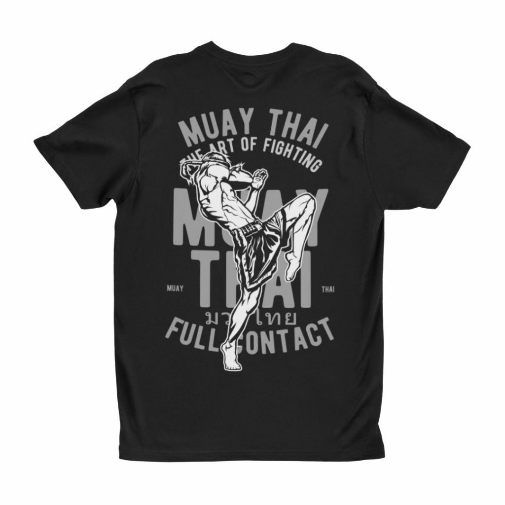 Kaos Retro Muay Thai Fighter Kick Boxing