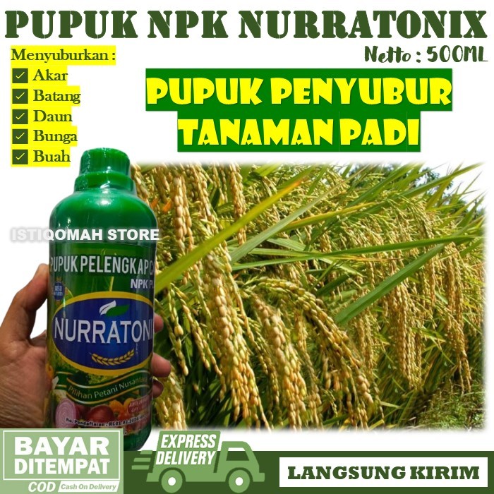 NPK NURRATONIX 500ML Pupuk Cair Penyubur Akar Batang Daun Bunga Buah Padi | Pupuk NPK Cair Padi Terb