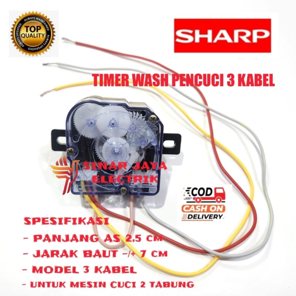TIMER WASH MESIN CUCI SHARP 2 TABUNG 3 KABEL / TIMER MESIN CUCI SHARP