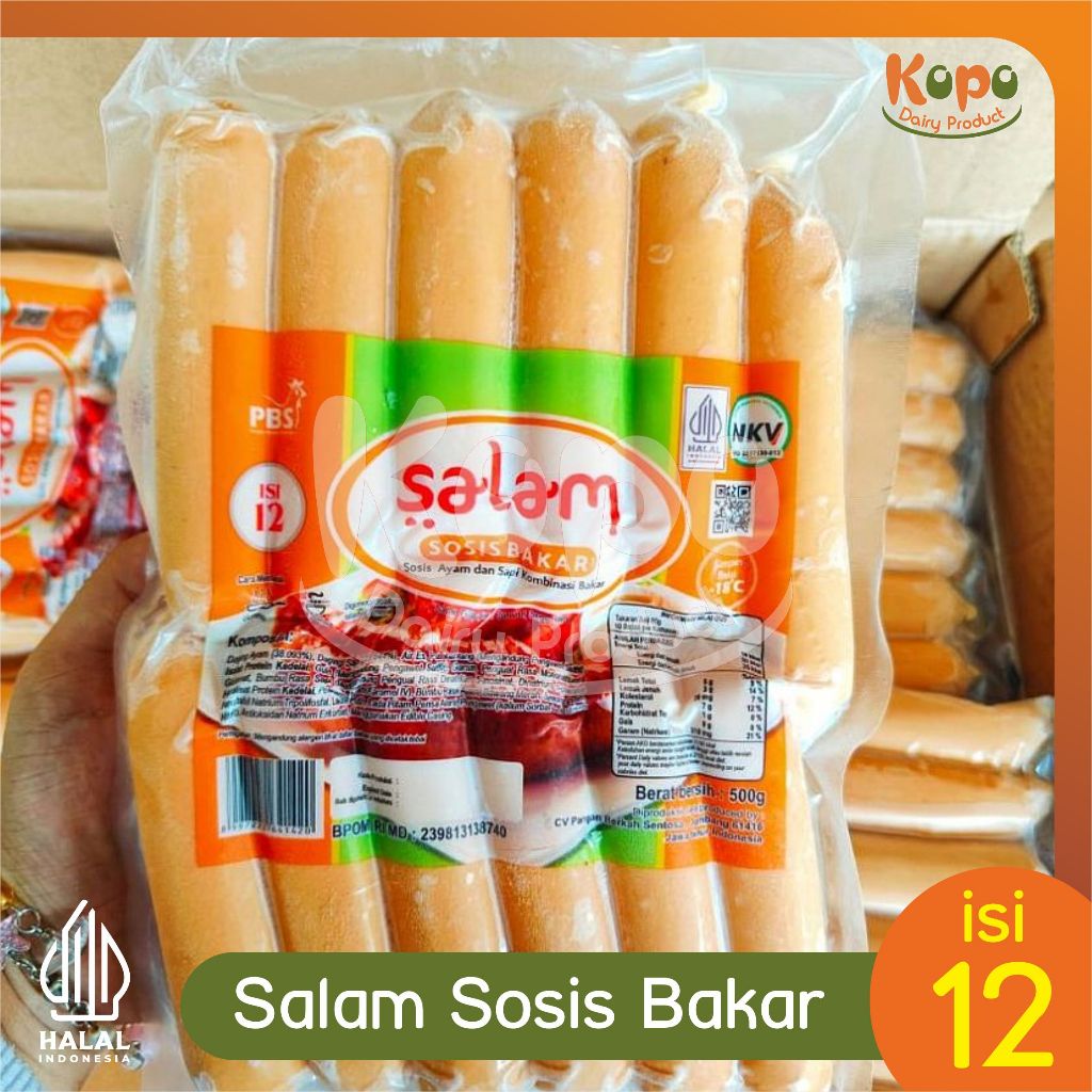 

Salam Sosis Bakar Isi 12 - Sosis Ayam Daging Sapi / 500gr Halal