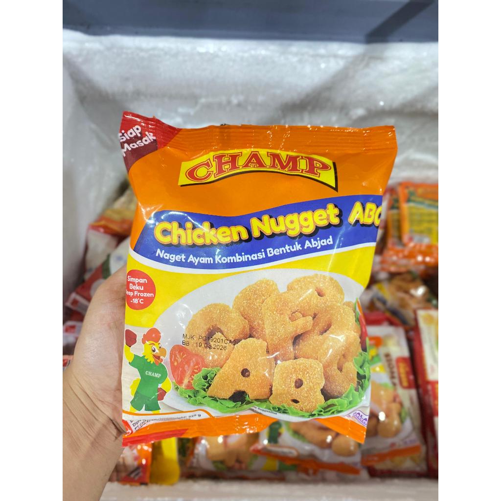 

CHAMP CHICKEN NUGGET ABC 225gr / NAGET AYAM BENTUK HURUF / CPI / AYU PUTRI FROZEN FOOD