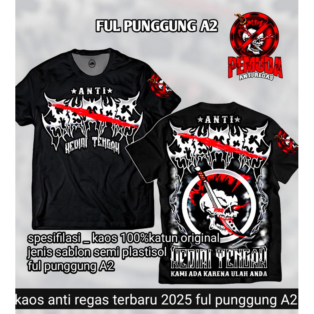 kaos ANTI REGAS DULUR LANANG terbaru kaos distro disain terbaru anti regas dulur lanang ful punggung