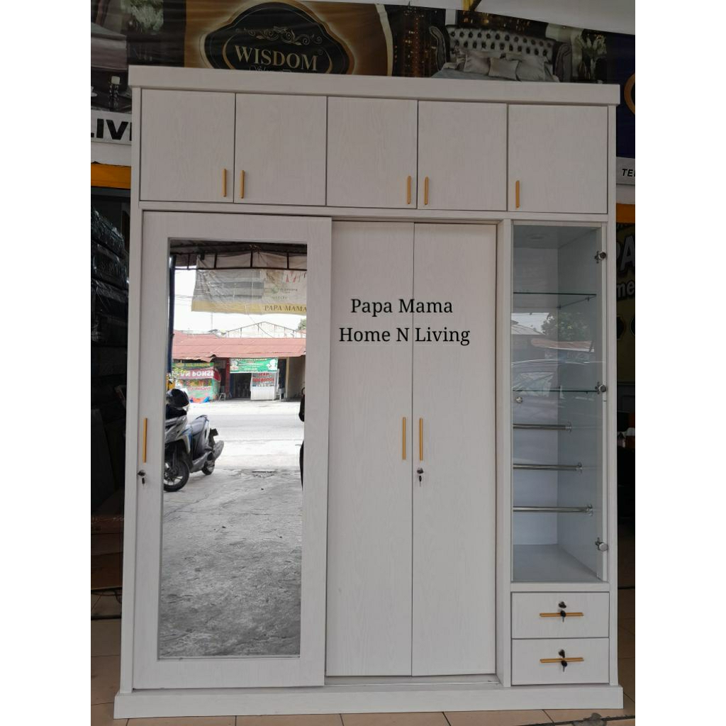 Lemari Tempahan Kayu HPL - Bisa Request Warna - COD Medan