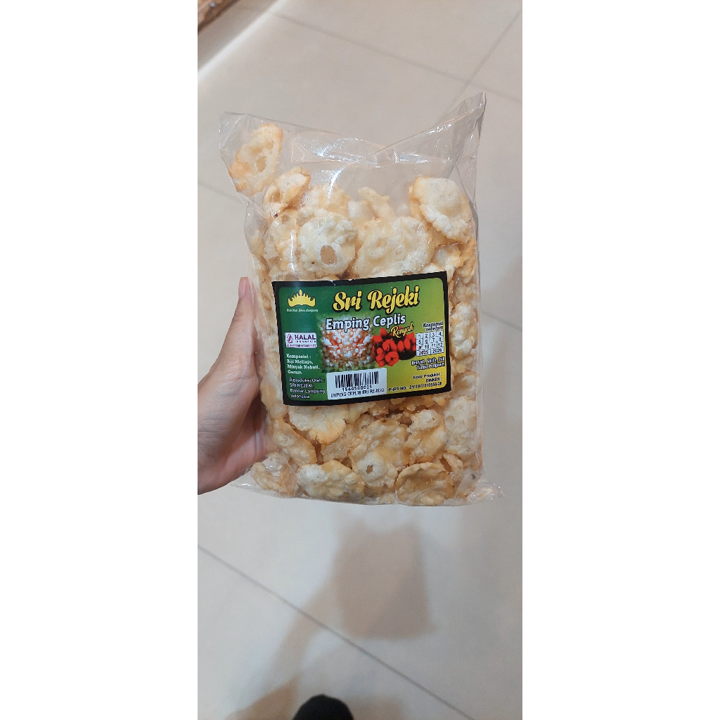 

Emping Ceplis merk Sri Rejeki berat 150 Gram