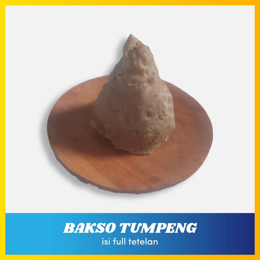 

Bakso tumpeng isi full tetelan ukuran 10cm GRATIS kuah bakso minyak bawang dan saos