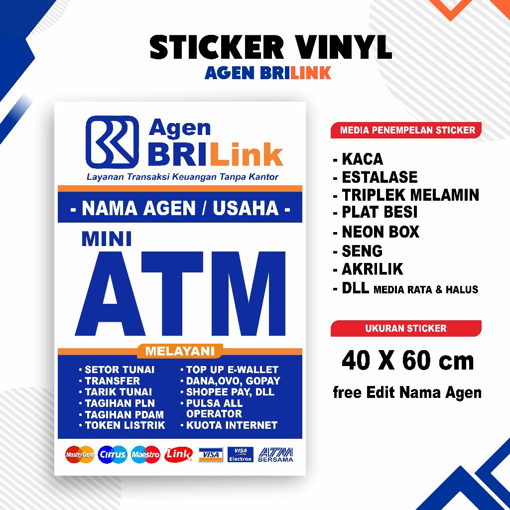 

STICKER AGEN BRILINK | STICKER VINYL TEMPEL CUSTOM NAMA