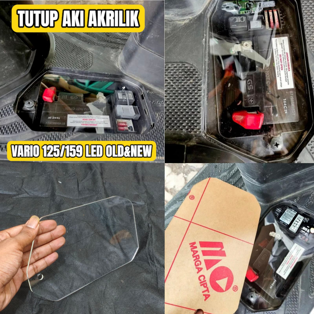 COVER TUTUP AKI AKRILIK VARIO 125/150 LED NEW & LED OLD MIKA TUTUP AKI TRANSPARAN VARIO 125/150 LED