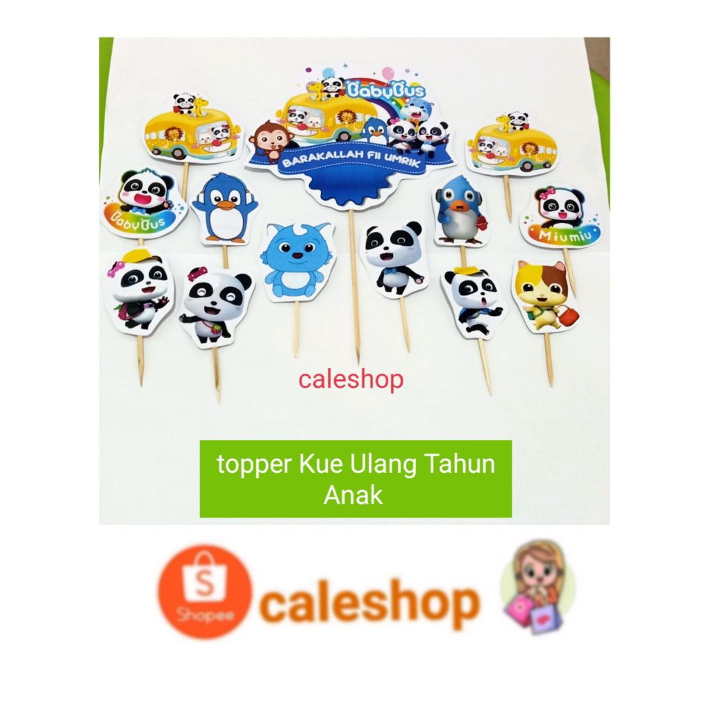 Topper Kertas Ulang Tahun Anak Baby Bus Panda