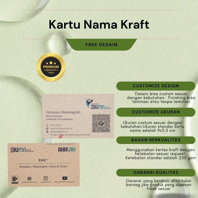 

Kartu Nama Kraft Custom - Tampilan Rustic & Ramah Lingkungan, Desain Gratis, Premium Quality!