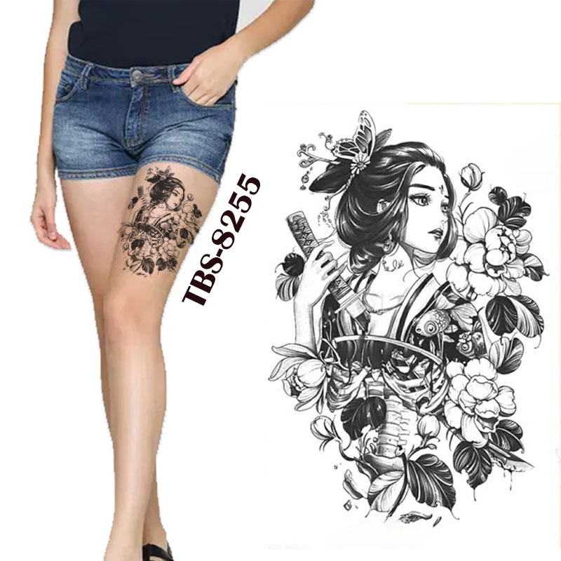 ZARIL Tato Temporer Tatto Temporary TBS-8255 DOUYIN SAMURAI size 19x12cm tato basic tahan 2-5hari
