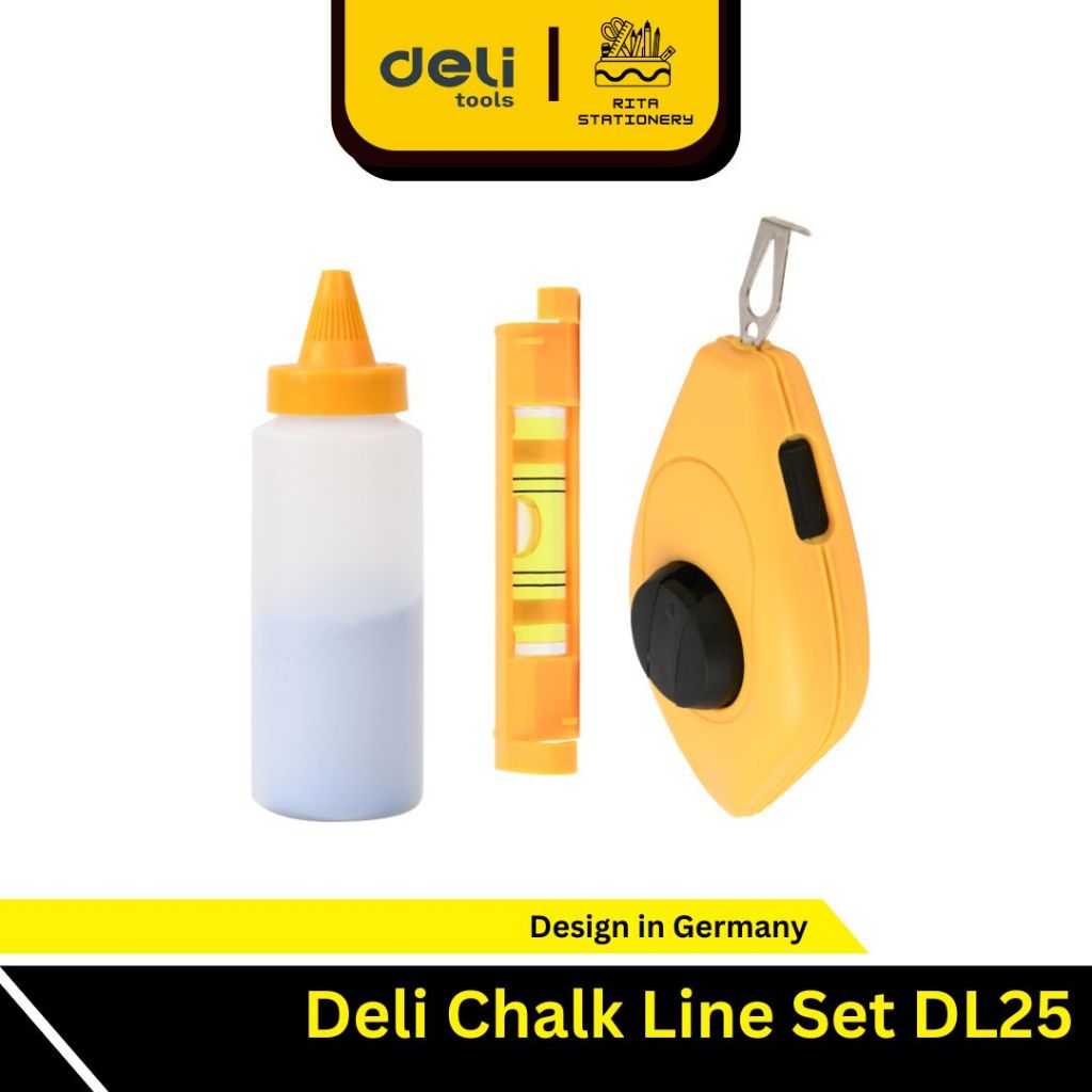 

Deli Chalk Line reel Set DL25 | Benang Sipatan Ukur Tukang Set| benang tukang set | Sipatan Tinta BERKUALITAS | Sipatan Lot Benang