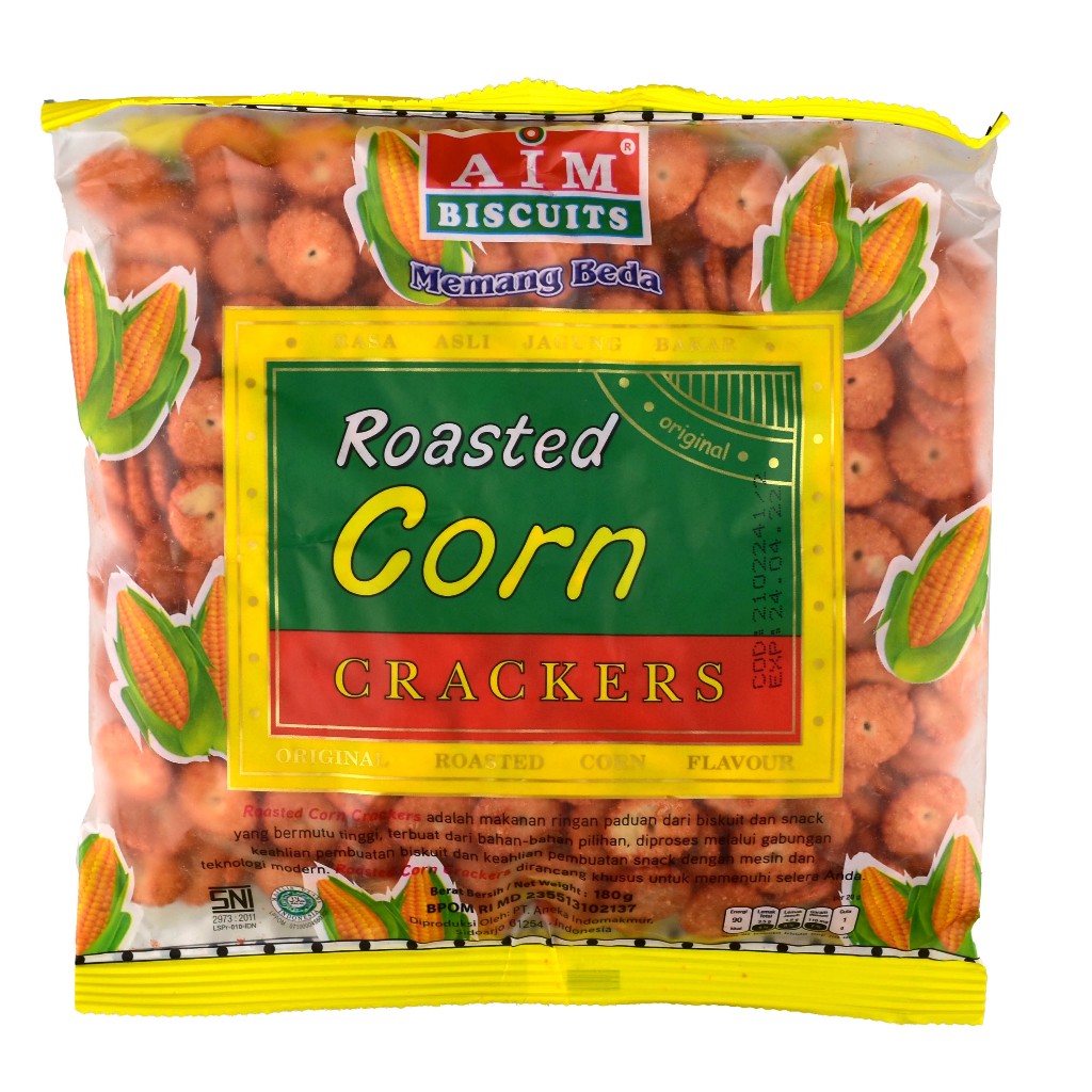 

Biskuit Krekers AIM Roasted Corn Roasted Chicken 180 gr Biscuit Rasa Ayam & Jagung Bakar
